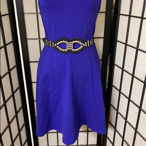 EUC Purplish/Blue Short & Strappy Skater Dress - Picture 4 of 5